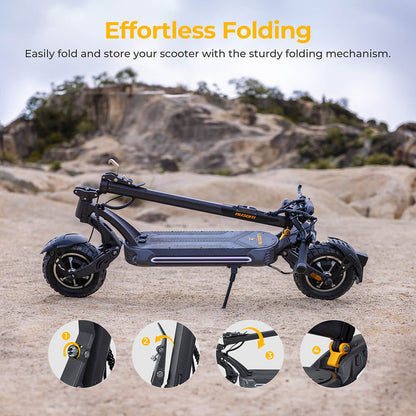 Ausom Gallop SR1 Electric Scooter 10" Tires Dual 1000W Motors 52V 20.8Ah Battery