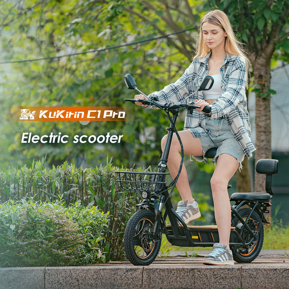 KuKirin C1 Pro Electric Scooter 2024 Version with Seat 14" Tires 500W Motor 48V 26Ah Battery