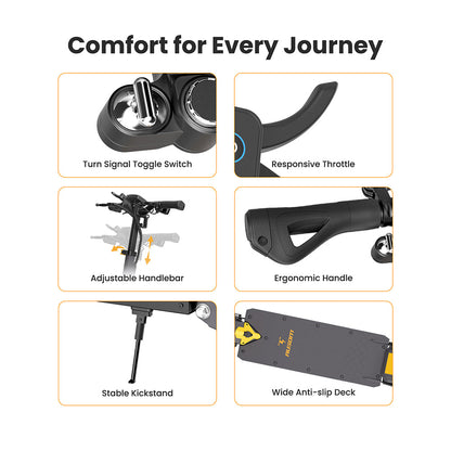 Ausom L1 Electric Scooter Single 800W Motor 10" Tires 48V 15.6Ah Battery