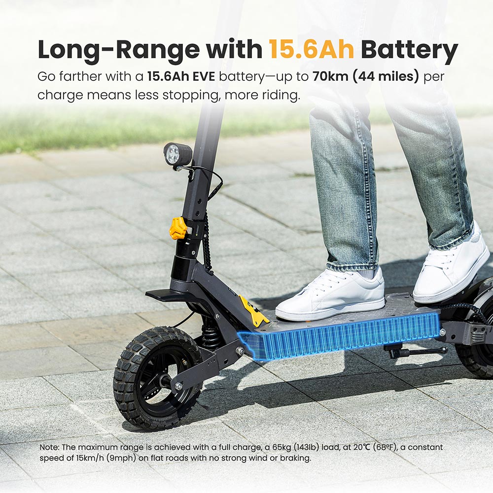 Ausom L1 Electric Scooter Single 800W Motor 10" Tires 48V 15.6Ah Battery