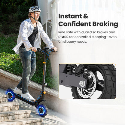 Ausom L1 Electric Scooter Single 800W Motor 10" Tires 48V 15.6Ah Battery