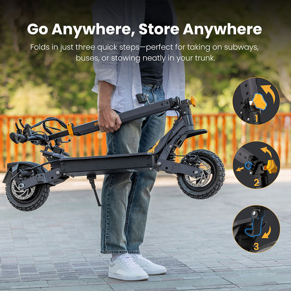 Ausom L1 Electric Scooter Single 800W Motor 10" Tires 48V 15.6Ah Battery