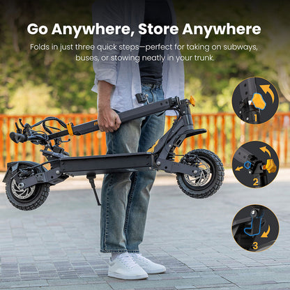 Ausom L1 Electric Scooter Single 800W Motor 10" Tires 48V 15.6Ah Battery