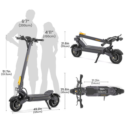 Ausom F1 Max Electric Scooter Dual 1400W Motor 60V 20.8Ah Battery 10" Tires
