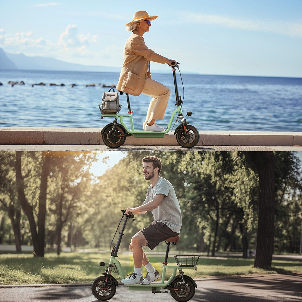 iScooter i12 Electric Scooter With Basket 12" Tires 500W 36V 7.5AH Battery