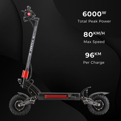YUME Raptor Electric Scooter 11" Tires Dual 3000W Motors 60V 27Ah Battery