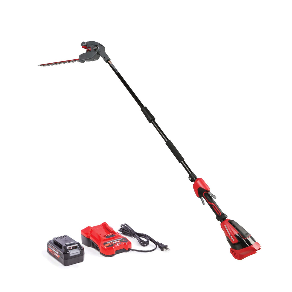 POWERWORKS XB 40V 20-Inch Cordless Pole Hedge Trimmer, 2Ah Battery and Charger included