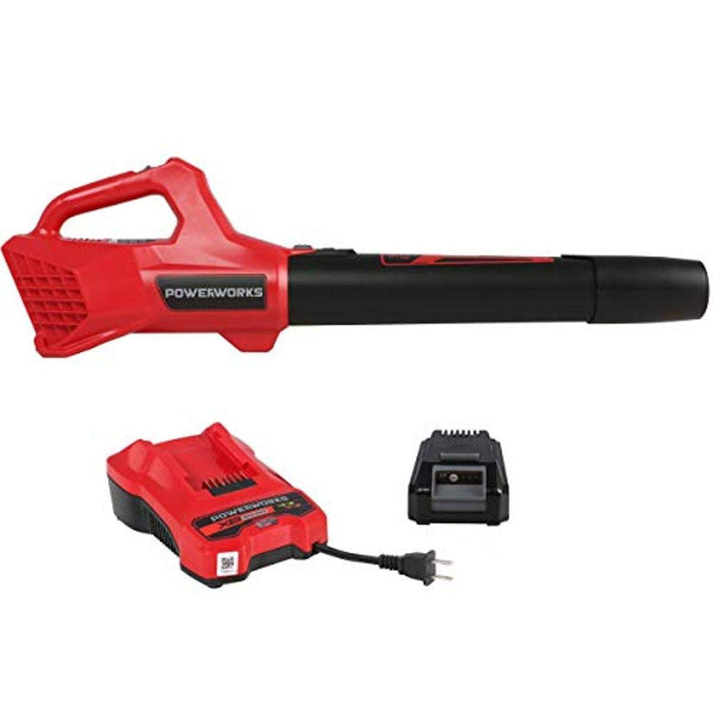 POWERWORKS XB 20V Cordless Axial Leaf Blower, 85 MPH / 310 CFM, 2.0 Ah Battery and Charger Included