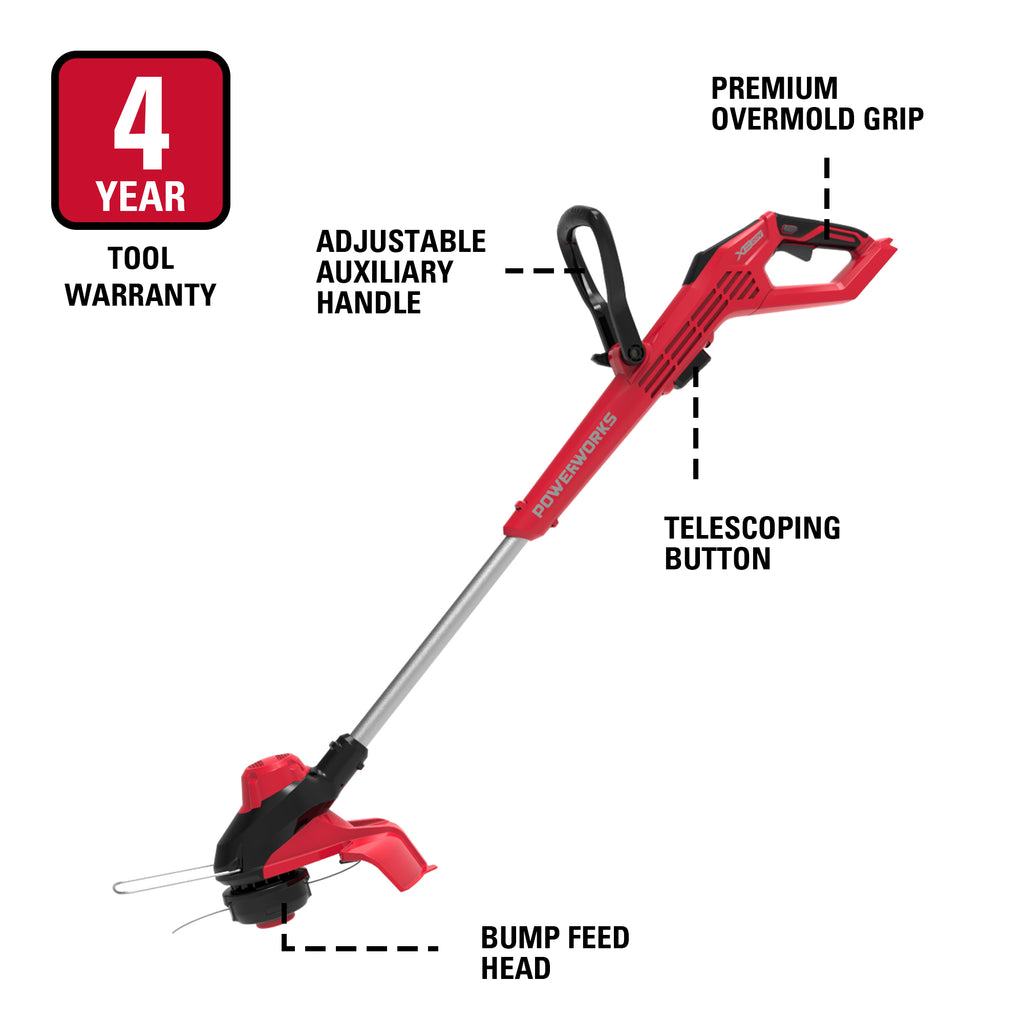 POWERWORKS XB 20V 13 Inch Brushless (GR) String Trimmer, Battery and Charger included