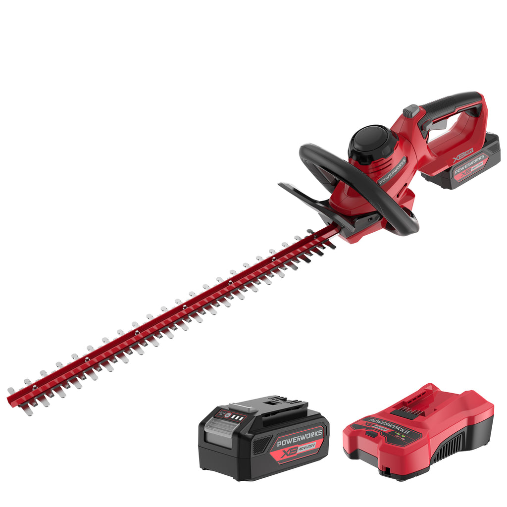 POWERWORKS XB 40V 24-Inch Cordless Hedge Trimmer, Battery and Charger Included