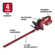 Load image into Gallery viewer, POWERWORKS XB 40V 24-Inch Cordless Hedge Trimmer, Battery and Charger Included