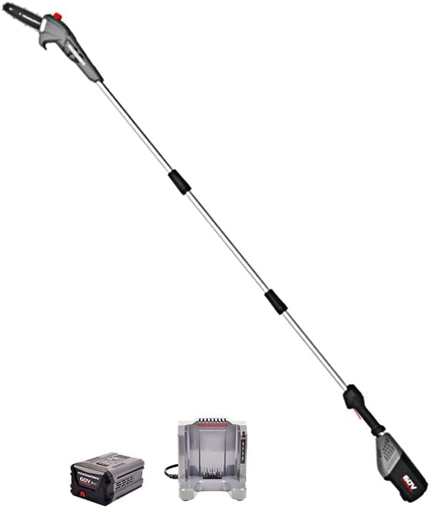 POWERWORKS 60V 8 Inch Brushed Pole Saw, 3.0 Ah Battery and Charger Included