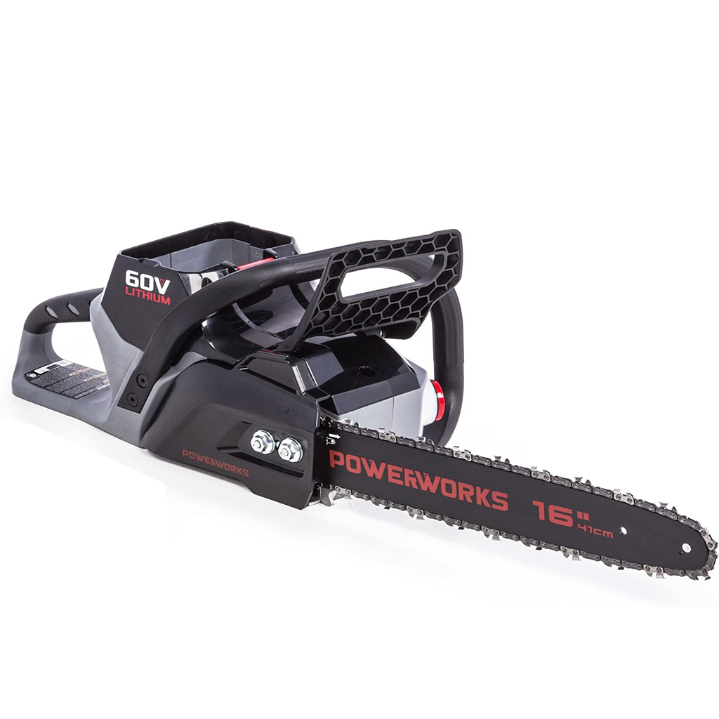 POWERWORKS 60V 16 Inch Brushless Chainsaw, Battery and charger Not Included(Old Style)