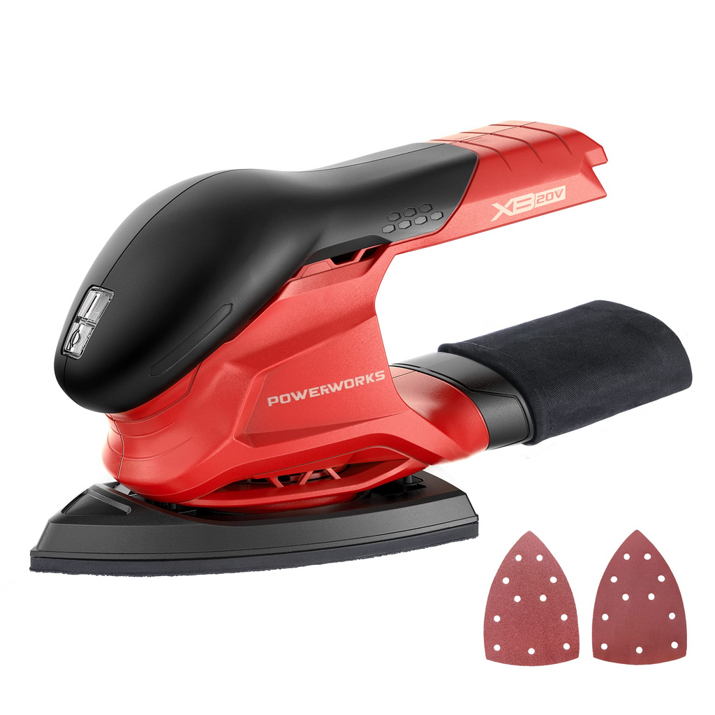 POWERWORKS XB 20V Cordless Finishing Sander, Battery and Charger Not Included CFG303