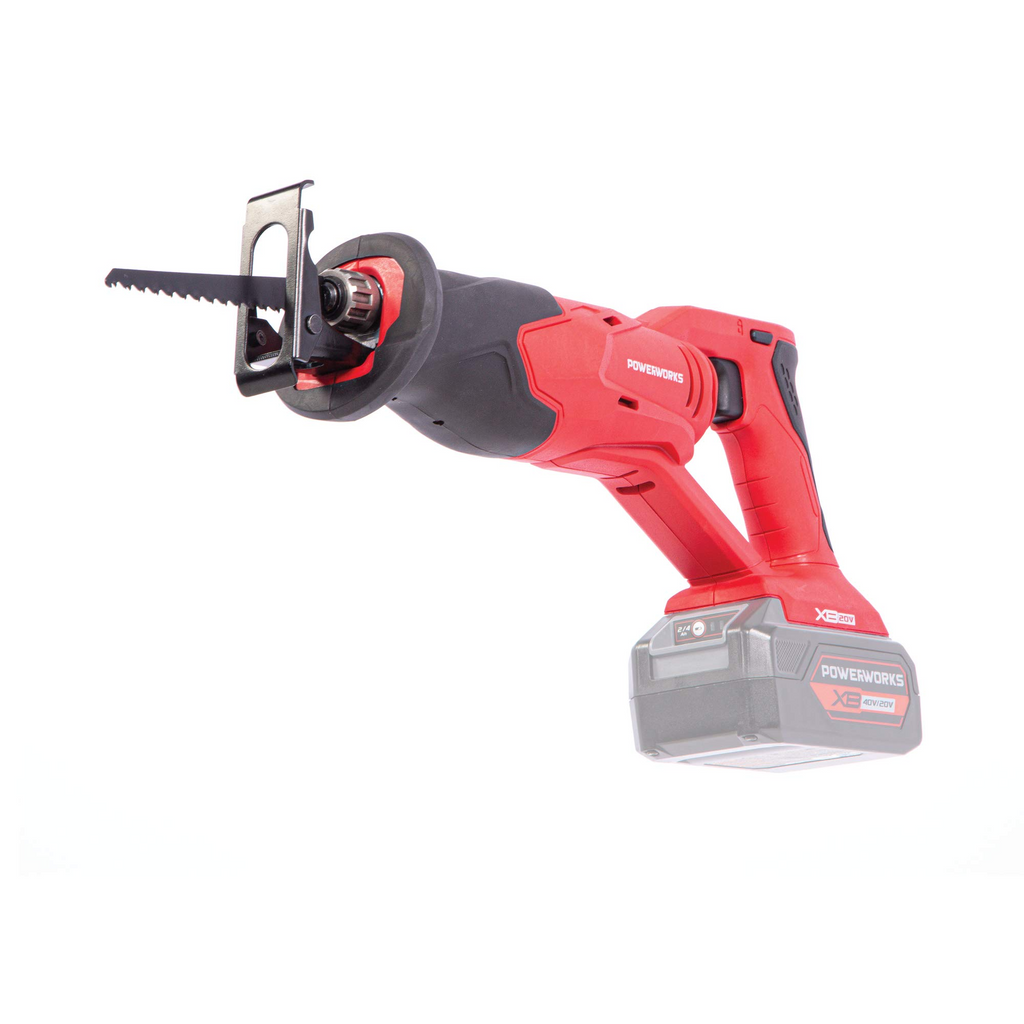 POWERWORKS XB 20V Reciprocating Saw Brushless Cordless, with 4.0Ah Battery and 4A Charger Included