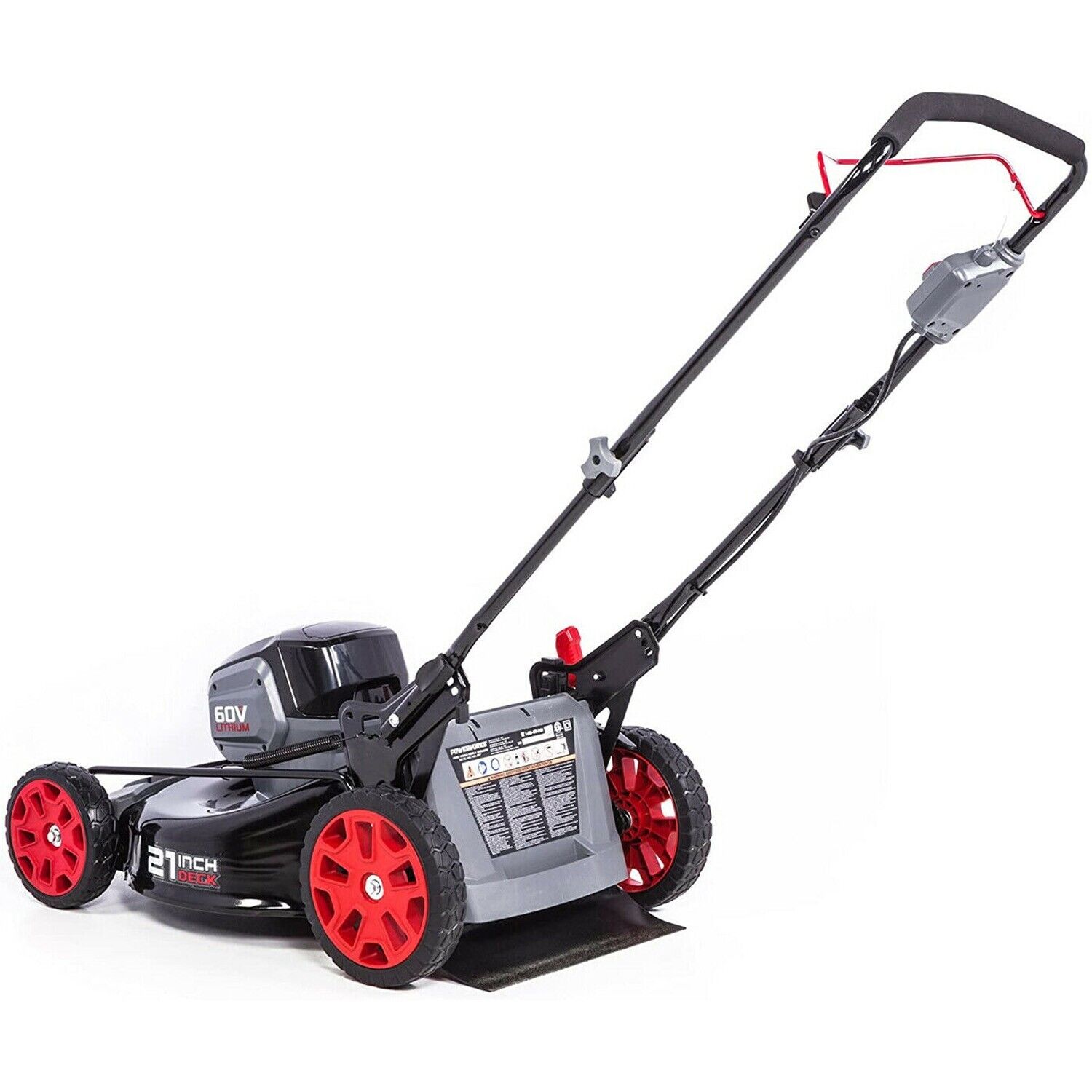 POWERWORKS 60V 21 Inch Cordless Lawn Mower Brushless Motor with