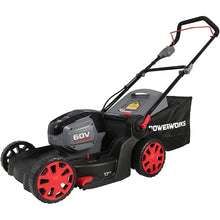 Load image into Gallery viewer, POWERWORKS 60V 17 Inch Deck Cordless Lawn Mower with 4.0 Ah Battery and Charger