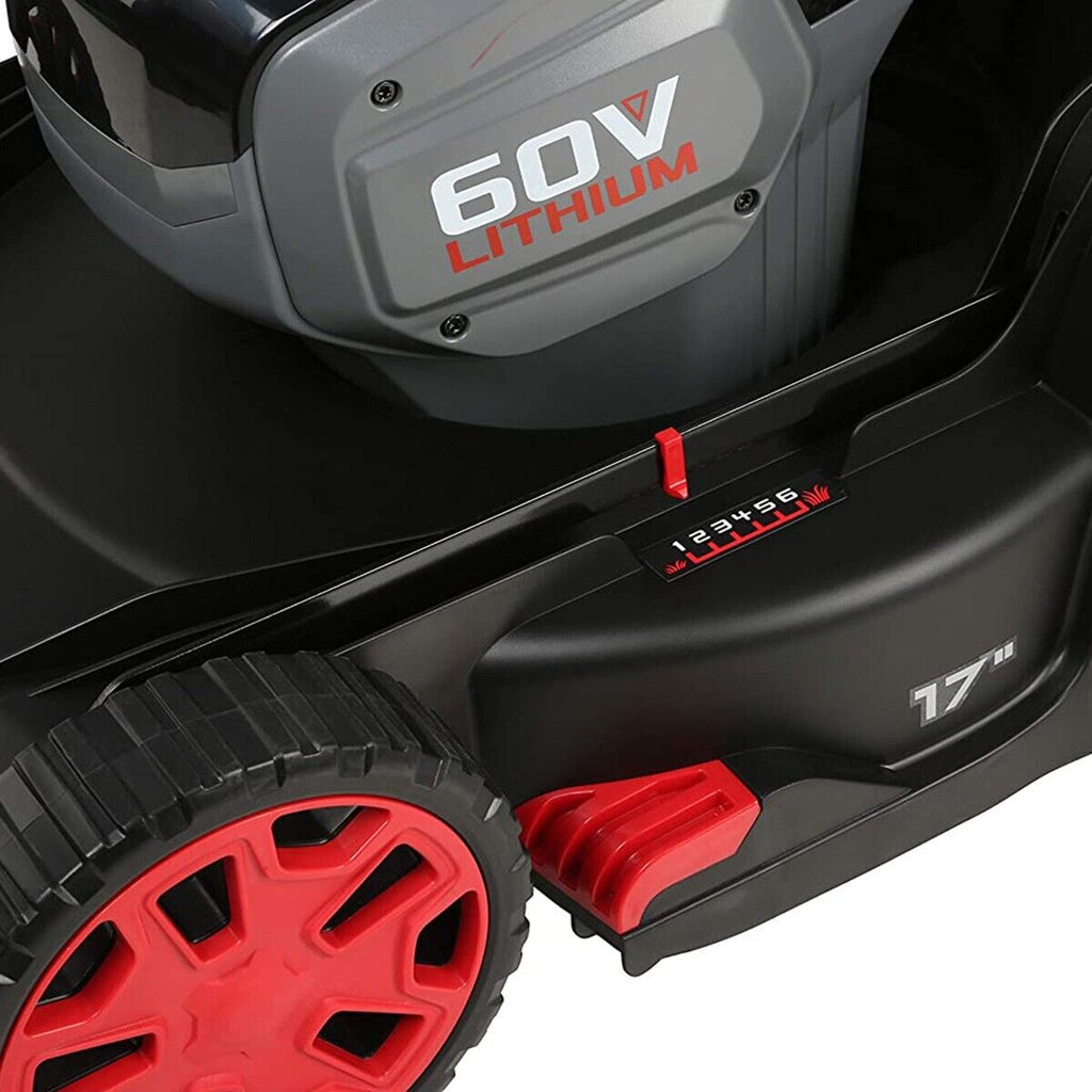 POWERWORKS 60V 17 Inch Deck Cordless Lawn Mower with 4.0 Ah Battery and Charger